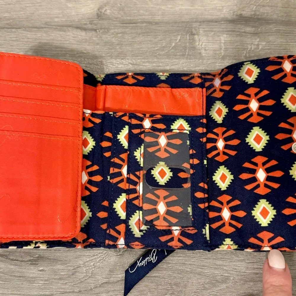 Vera Bradley Retired Pattern Euro Wallet: Orange, Blue, Green, White. Used
